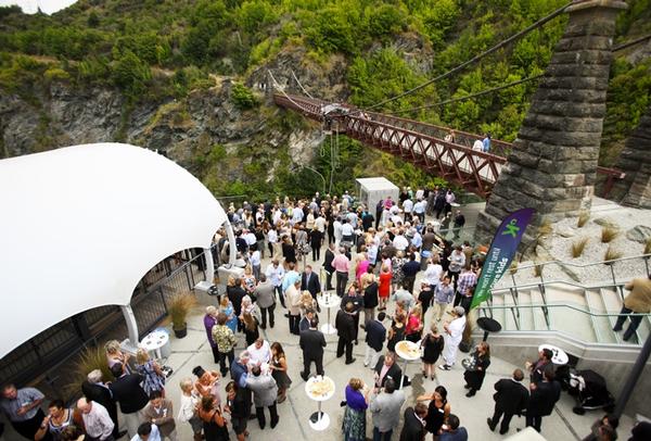 Exterior and viewing deck of the re-developed Bungy Centre, Queenstown.